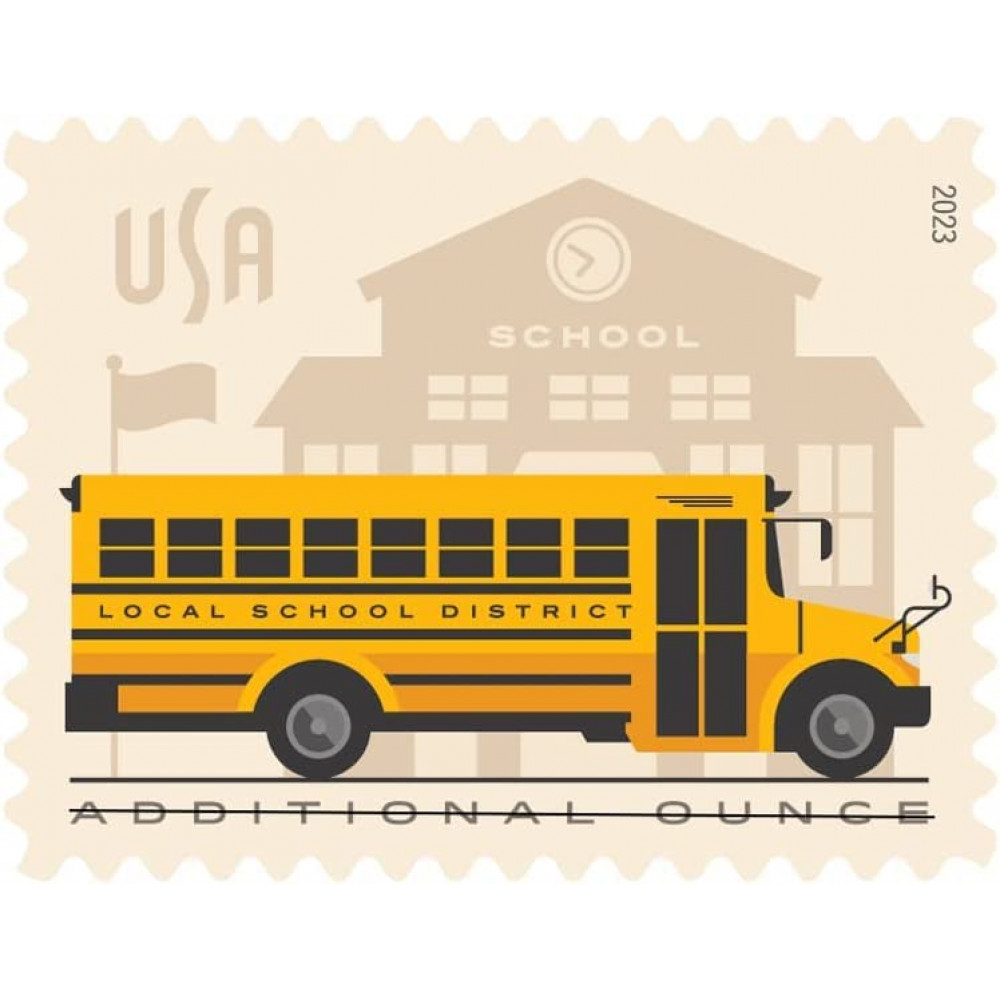 2023 US School Bus Additional Ounce Postage Stamps 1 Coil of 100